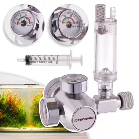   Reductor presiune CO2 acvariu, contor bule, 2 manometre, racord W21,8