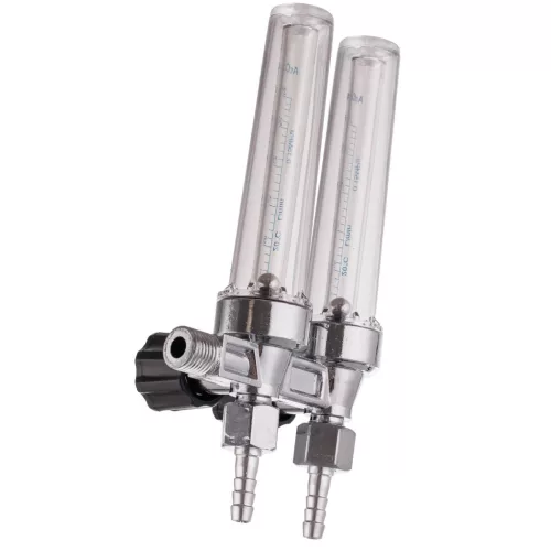 Rotametru Dublu Ar/CO₂ M14x1.5, Ieșire 7.5mm pentru Sudură & Acvariu