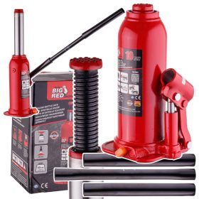   Big Red cric hidraulic oscilant 10T, capacitate ridicare 10.000 kg, înălțime maximă 447 mm, structură din oțel de înaltă rezistență, design compact și portabil