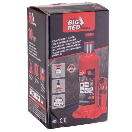 Big Red cric hidraulic oscilant 10T, capacitate ridicare 10.000 kg, înălțime maximă 447 mm, structură din oțel de înaltă rezistență, design compact și portabil