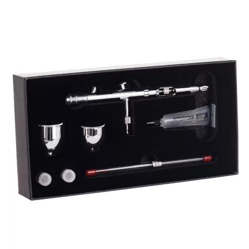 Set Aerograf Profesional AIRGOO PRIME cu Duze de 0.3mm și 0.5mm