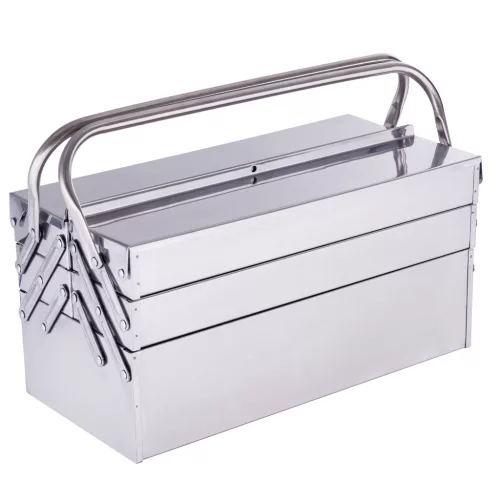 Cutie de Scule Metalică din Inox, 5 Compartimente, 42 cm