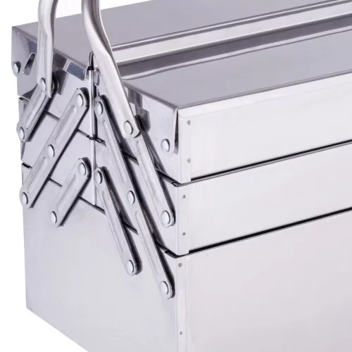 Cutie de Scule Metalică din Inox, 5 Compartimente, 42 cm