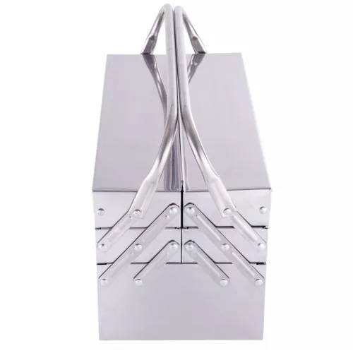 Cutie de Scule Metalică din Inox, 5 Compartimente, 42 cm