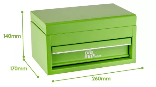 BIG RED Cutie Scule Metalică cu Sertar, 26x14x17 cm, Verde