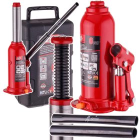   Cric hidraulic oscilant tip stâlp BIG RED, capacitate ridicare 6 tone (6000 kg), construcție din oțel, înălțime maximă de ridicare 402 mm, cu valiză de transport din plastic rigid, greutate proprie aproximativ 3,9 kg