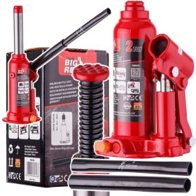   Cric auto hidraulic tip stâlp BIG RED, capacitate maximă de ridicare 2 tone (2000 kg), înălțime maximă de ridicare 316 mm, înălțime minimă, greutate proprie aprox. 2,2 kg, pentru autoturisme și vehicule utilitare ușoare
