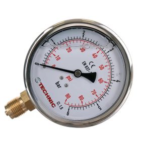 Manometru cu glicerină TC Technic 0-6 bar, Ø100 mm, 1/2″