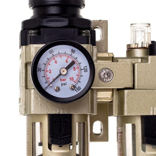 Set Pregătire Aer Comprimat 1/4" pentru Compresor, Filtru-Reductor-Ungător, 10 bar