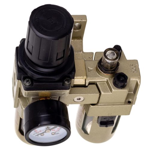 Set Pregătire Aer Comprimat 1/4" pentru Compresor, Filtru-Reductor-Ungător, 10 bar