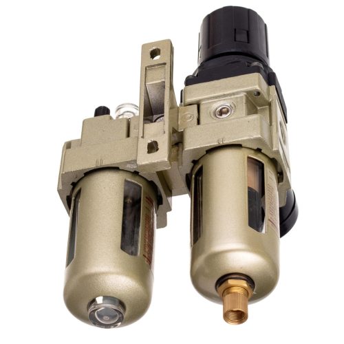 Set Pregătire Aer Comprimat 1/4" pentru Compresor, Filtru-Reductor-Ungător, 10 bar