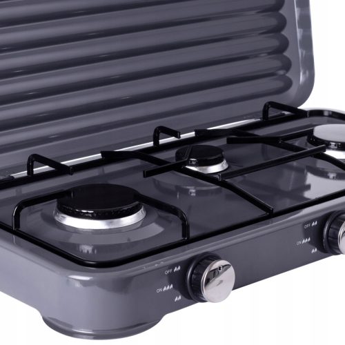 Plită Gaz Portabilă 3 Arzătoare, 5.5 kW, cu Paravânt