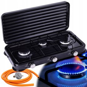 Plită Portabilă pe Gaz 3 Arzătoare 5.5 kW Completă
