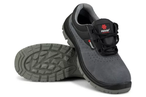 Pantofi de protecție KAPS3 Velur S1P, piele velur gri, talpă poliuretan, bombeu de oțel 200 J, 45