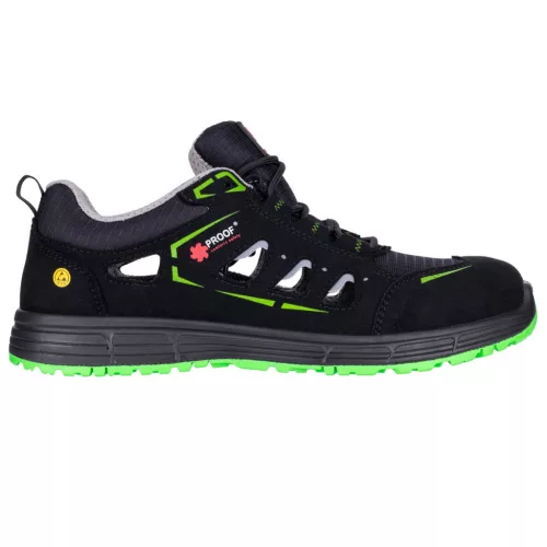 Pantofi de protecție ITALO 1 S1PS, material textil și microfibră ventilate cu caracteristici ESD