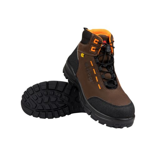 Bocanci de protecție Proof Combo S3S ESD din nubuk maro impermeabil cu talpă antiderapantă SRC și bombeu compozit 200 J, 45