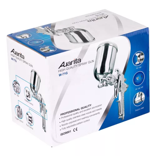 Pistol de vopsit AUARITA W-71G, duză 1.8mm, presiune înaltă, rezervor lateral
