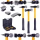 Set Profesional Ciocane și Nicovale Tinichigerie HD-100, 7 Piese
