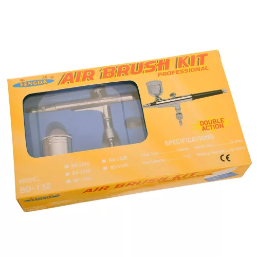Aerograf Profesional FENGDA BD-132, Duză 0,3 mm cu Rezervor Lateral