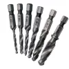 Set de Burghie Tăietoare HSS M3-M10, 6 Bucăți, cu Coadă Hexagonală de 1/4 Inch