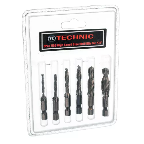 Set de Burghie Tăietoare HSS M3-M10, 6 Bucăți, cu Coadă Hexagonală de 1/4 Inch