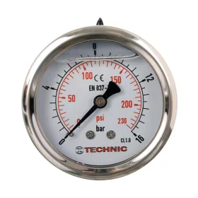 Manometru Glicerină TC Technic 63mm, 0-16 Bar, Racord 1/4