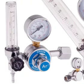   Reductor gaz cu indicator debit și manometru, Argon/CO2, 25 l/min