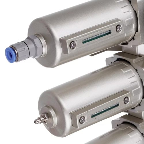 Stație de pregătire a aerului de precizie cu 3 filtre de vopsire – 5 µm, 0,3 µm, 0,01 µm, cu racord filetat 1/2", cuple rapide (bloc de pregătire aer)