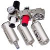 Stație de pregătire a aerului de precizie cu 3 filtre de vopsire – 5 µm, 0,3 µm, 0,01 µm, cu racord filetat 1/2", cuple rapide (bloc de pregătire aer)