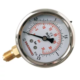   Manometru cu Glicerină TC Technic 63 mm, 0-2,5 Bar, Conexiune Inferioară 1/4"