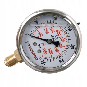   Manometru cu Glicerină 63mm 0-300 bar, Conexiune Inferioară 1/4"