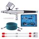 Set Aerograf Profesional AB-130K cu 3 Duze (0.2, 0.3, 0.5 mm) și Furtun 1.8m