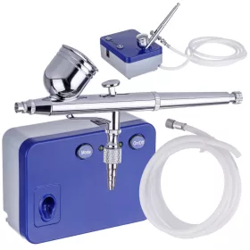 Set Compresor Mini Fără Ulei și Aerograf 0.3mm TC-101K