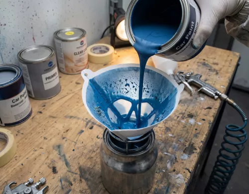 Festékszűrő Filter Tölcsér Nylon Hálóval (50 db-os Csomag)