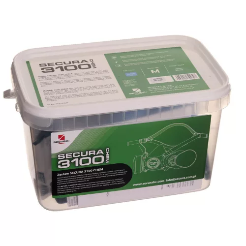 Mască de Silicon SECURA 3100 CHEM cu Filtre de Gaz A2 pentru Vopsitorie