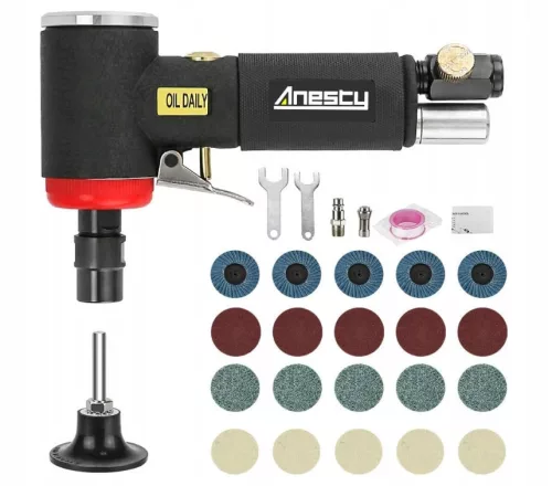 Șlefuitor de Colț Pneumatic AT-7034MSK, 20.000 RPM, cu Set Discuri