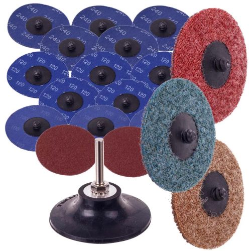Set Profesional Discuri Abrazive Roloc 75 mm, 19 piese, Granulație Variabilă
