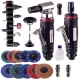 Kit Profesional Polizoare Pneumatice Direct și Unghiular 6mm/3mm, Discuri 50/75mm