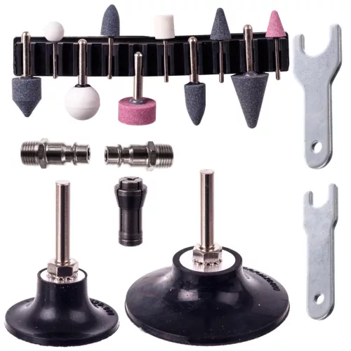 Kit Profesional Polizoare Pneumatice Direct și Unghiular 6mm/3mm, Discuri 50/75mm