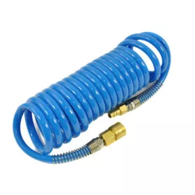 Furtun Spiral Poliuretanic 8x12 mm, 5 m, Cuplaje Alamă
