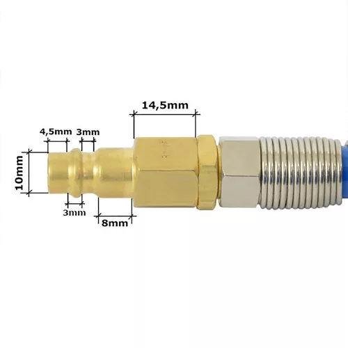 Furtun Spiral Poliuretan 8x12 mm 15 m Albastru pentru Compresor