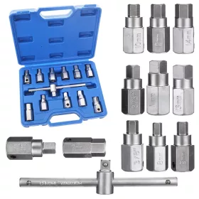   Set Chei Golire Ulei 12 Piese, 3/8" Pătrat & Hexagon 8-17 mm