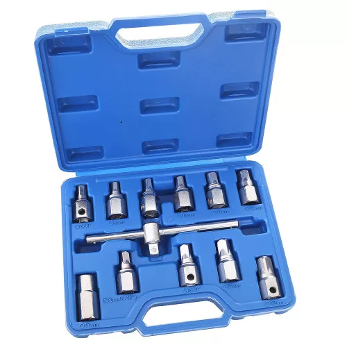 Set Chei Golire Ulei 12 Piese, 3/8" Pătrat & Hexagon 8-17 mm
