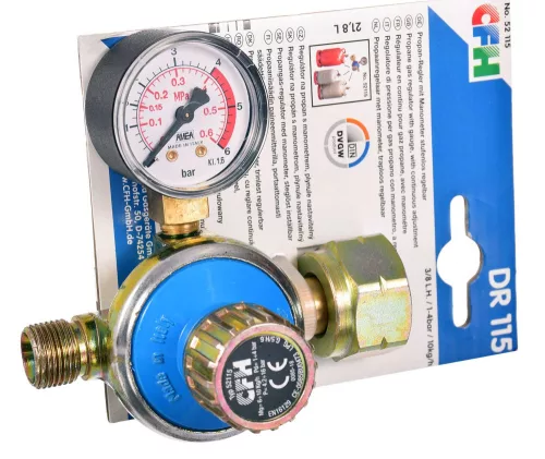 Reductor Presiune Profesional CFH 52115, Butelie Propan-Butan 11 kg, 1-4 bar