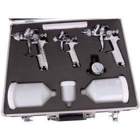   Set Profesional Pistoale Pulverizare AUARITA HVLP H-827 cu Duze 0.8, 1.4 și 1.7 mm, în Valiză