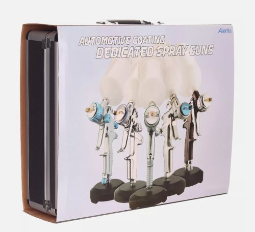 Set Profesional Pistoale Pulverizare AUARITA HVLP H-827 cu Duze 0.8, 1.4 și 1.7 mm, în Valiză