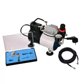 Compresor Airbrush AF18k-2 Fără Ulei, 1/6 CP, Pistol 0.3mm