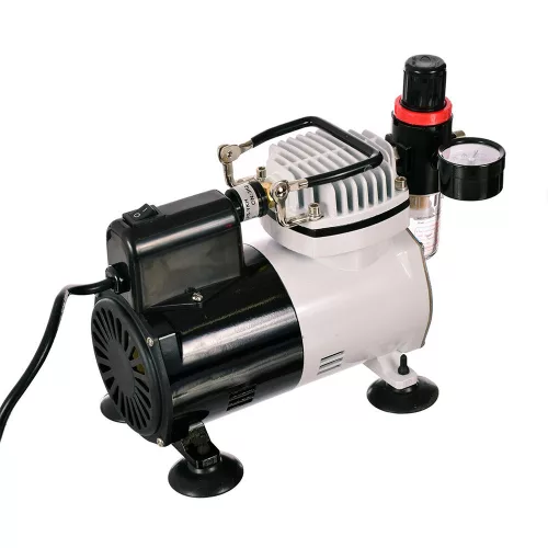 Compresor Airbrush AF18k-2 Fără Ulei, 1/6 CP, Pistol 0.3mm