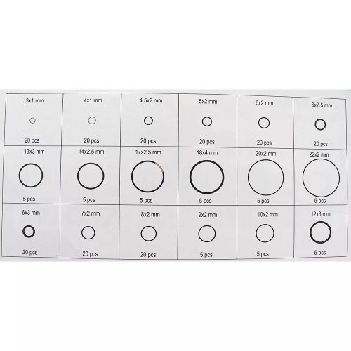 Set Garnituri O-Ring Cauciuc, 225 Piese, Rezistent la Ulei