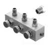Distribuitor Aerograf din Aluminiu BD13-3, 3 ieșiri 3,175mm și 1 intrare 6,35mm